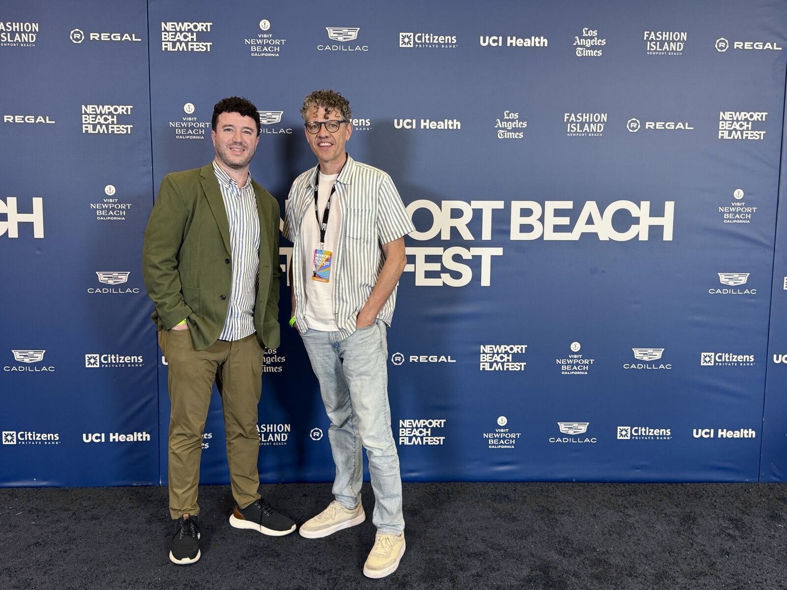 Marc Havener and Ryan Waggoner on the red carpet at the Newport Beach Film Festival